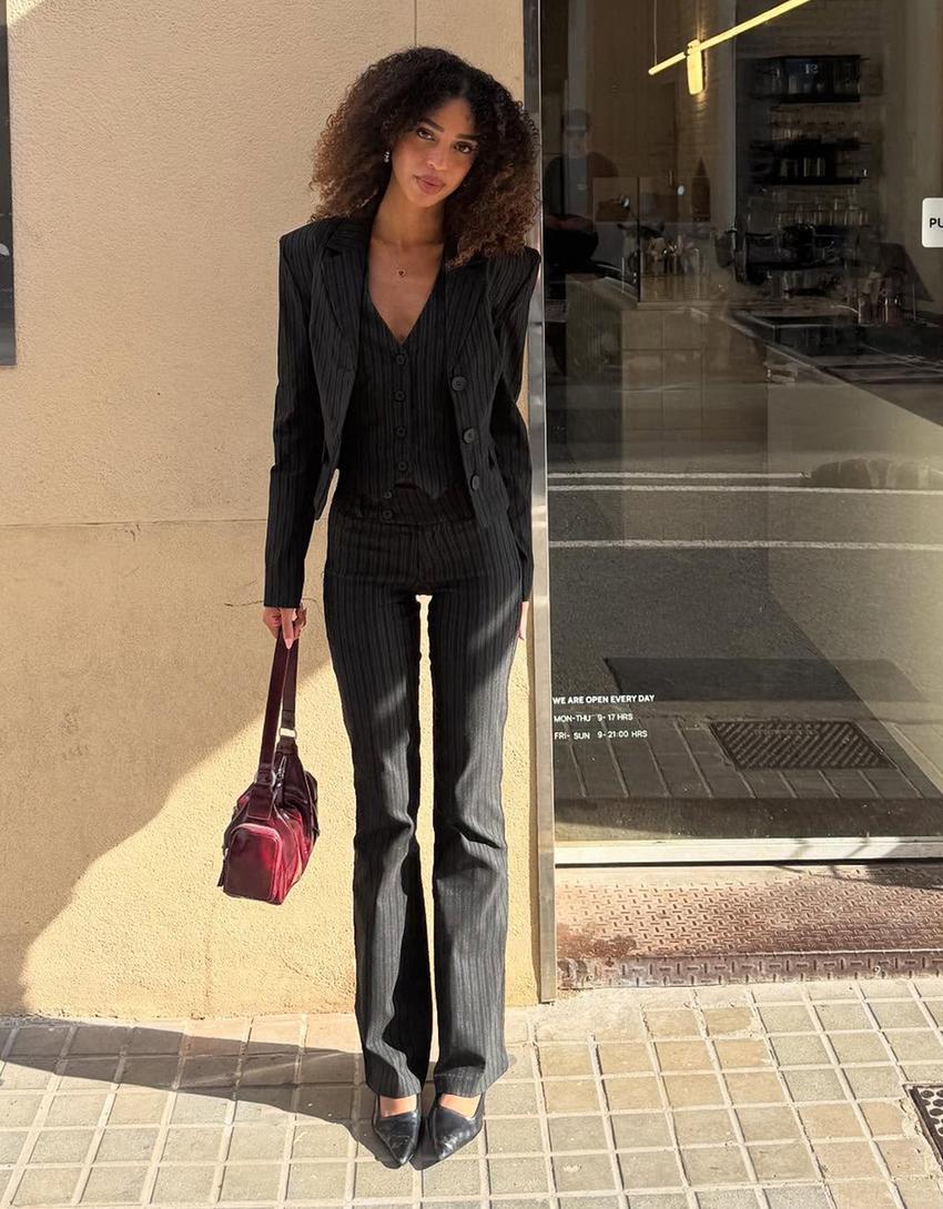 Blazer entallada-Gris