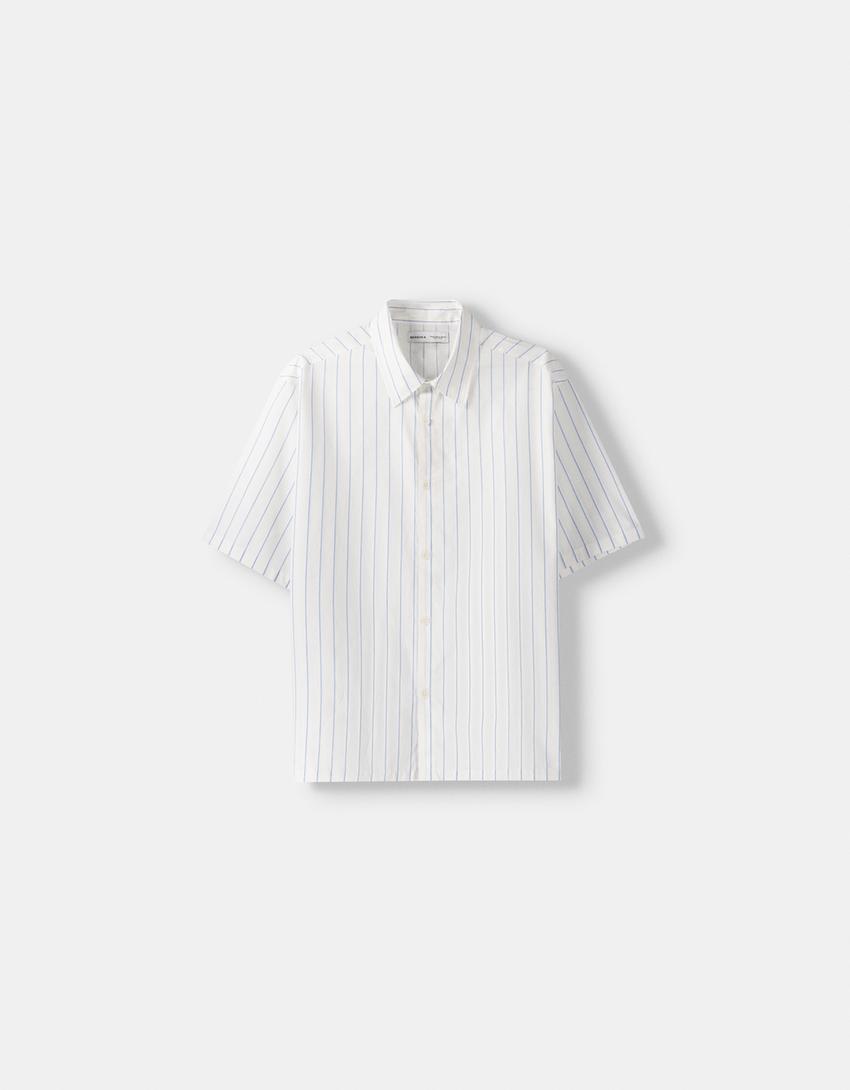 قميص بقصة مربعة وأكمام قصيرة-أبيض-4