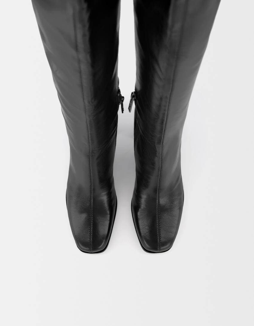 Over-the-knee high-heel boots - Women | Bershka