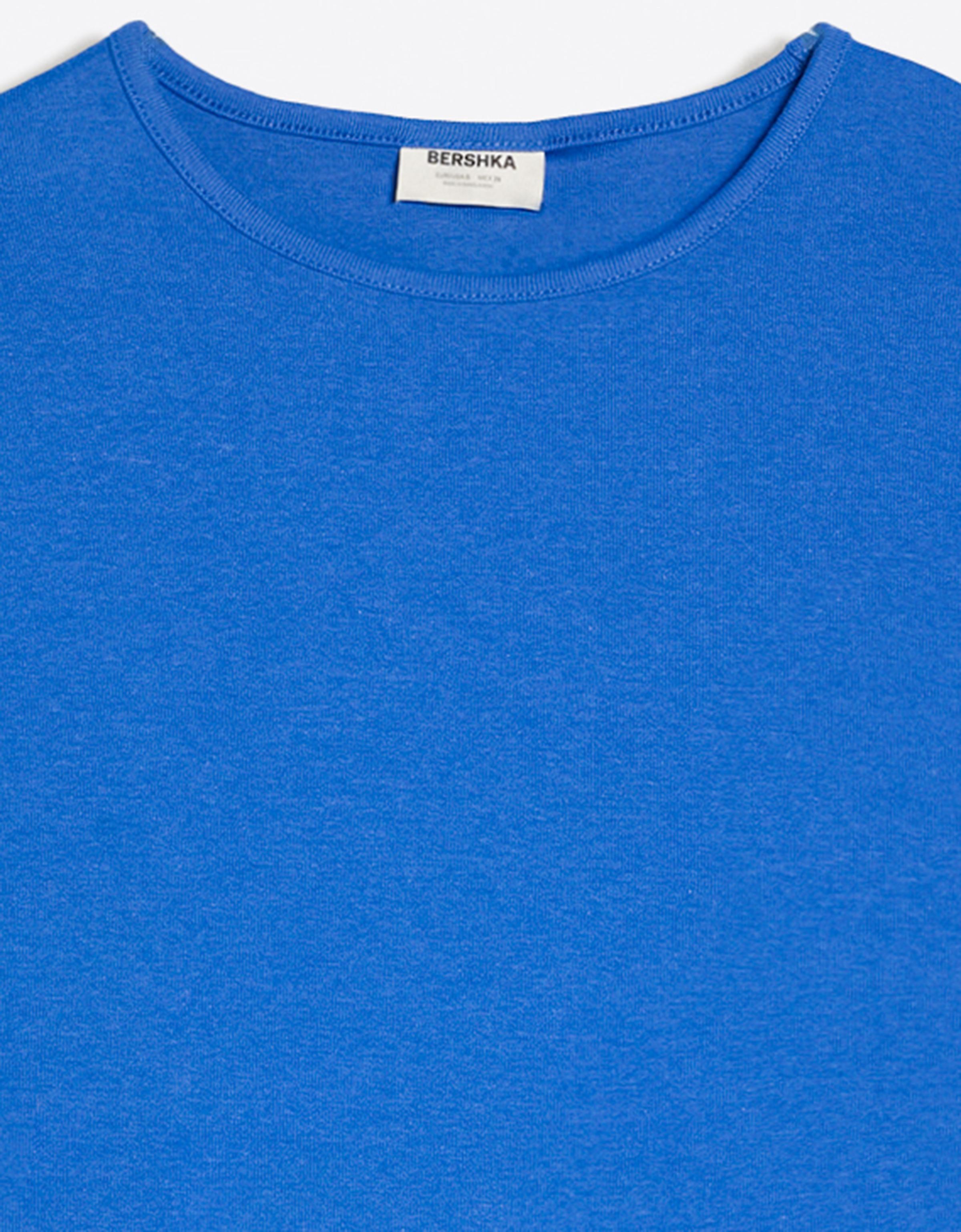 Round neck long-sleeve T-shirt — Blue