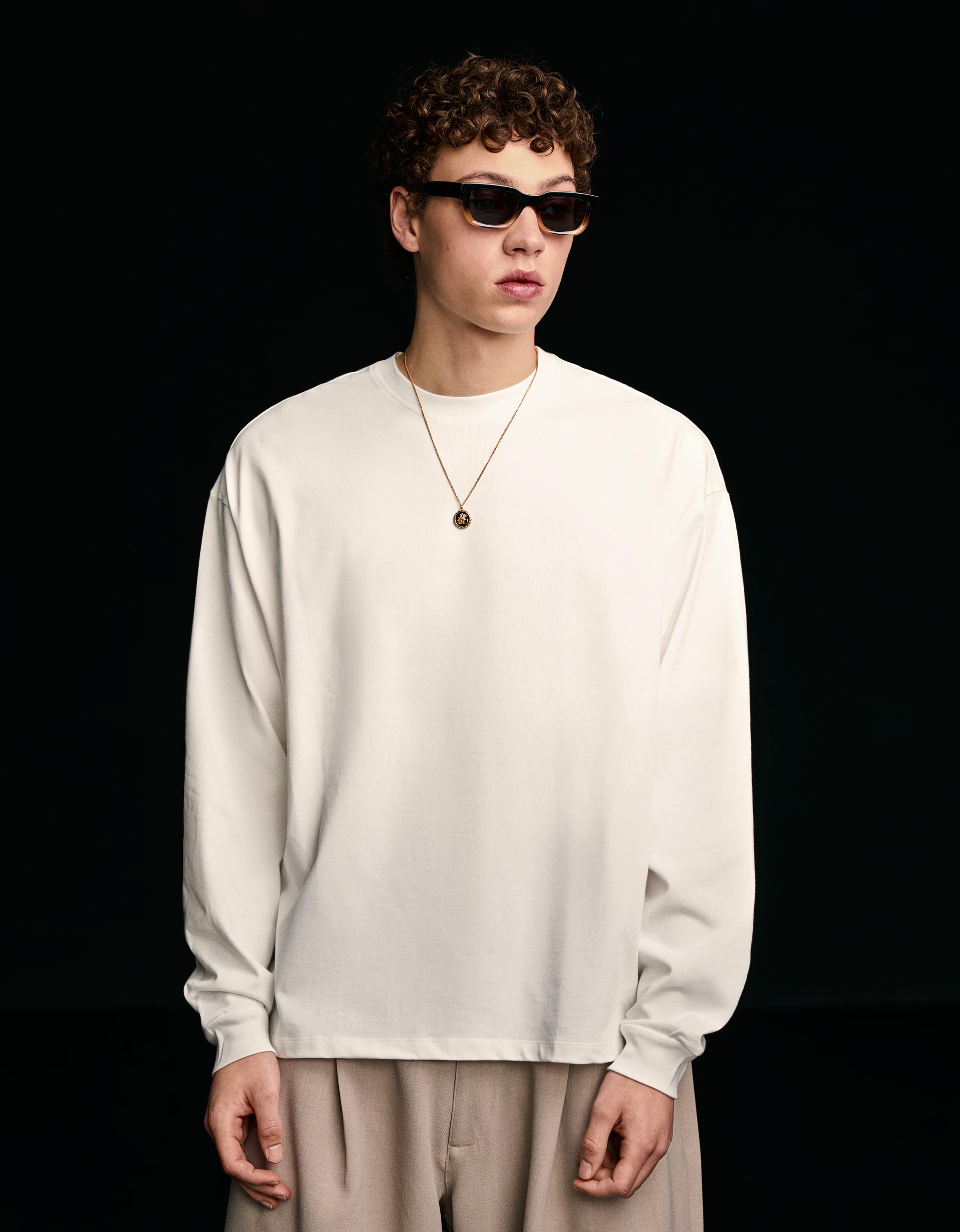 Heavyweight long-sleeve T-shirt — Off white