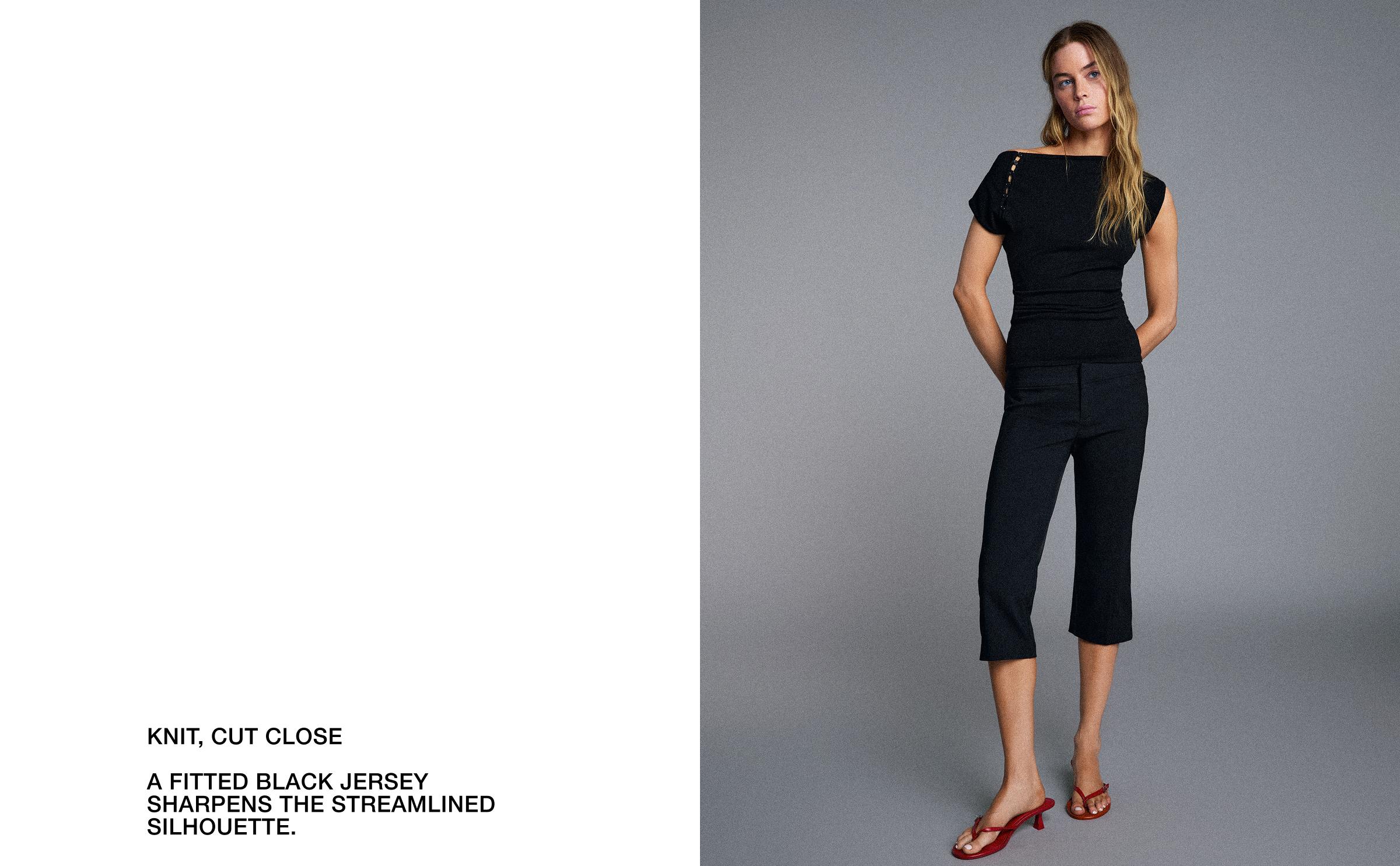 Short sleeve button-up sweater — Black