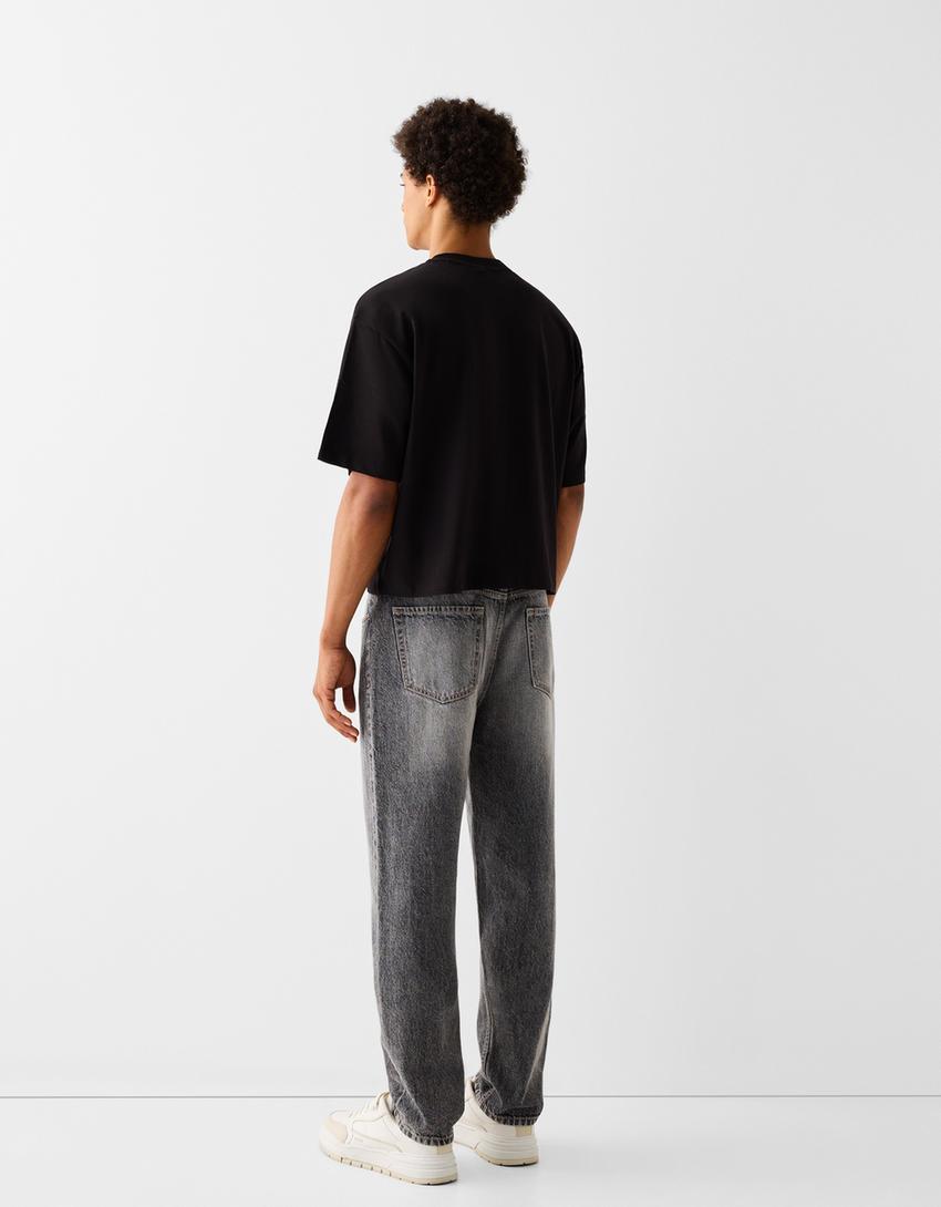 Jean straight-Gris foncé