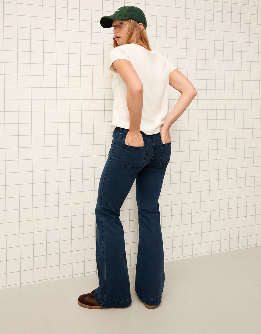 Pantalón flare flaps pocket-Marino-1