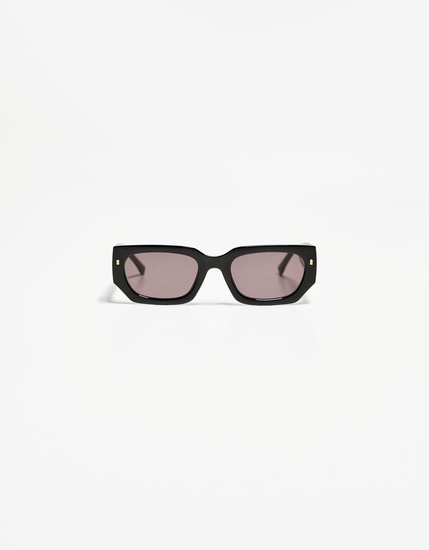 Gafas sol hexagonal-Negro