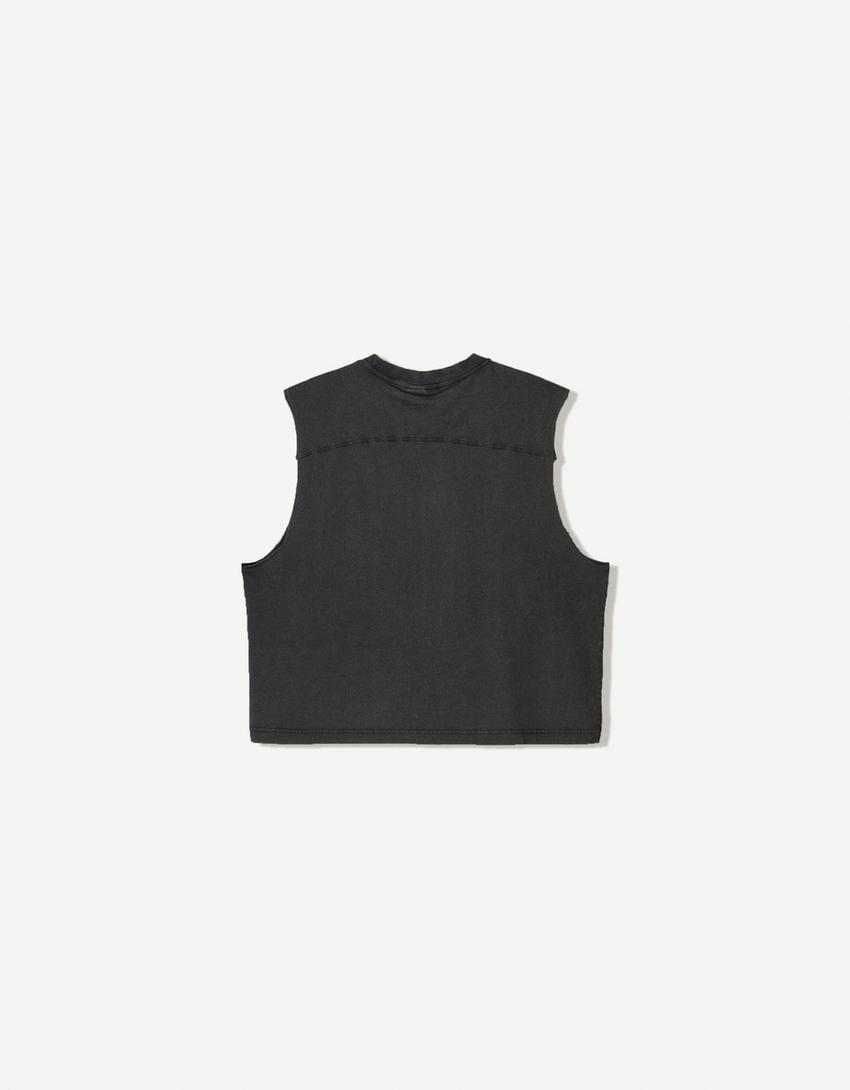Tricou fără mâneci-Negru