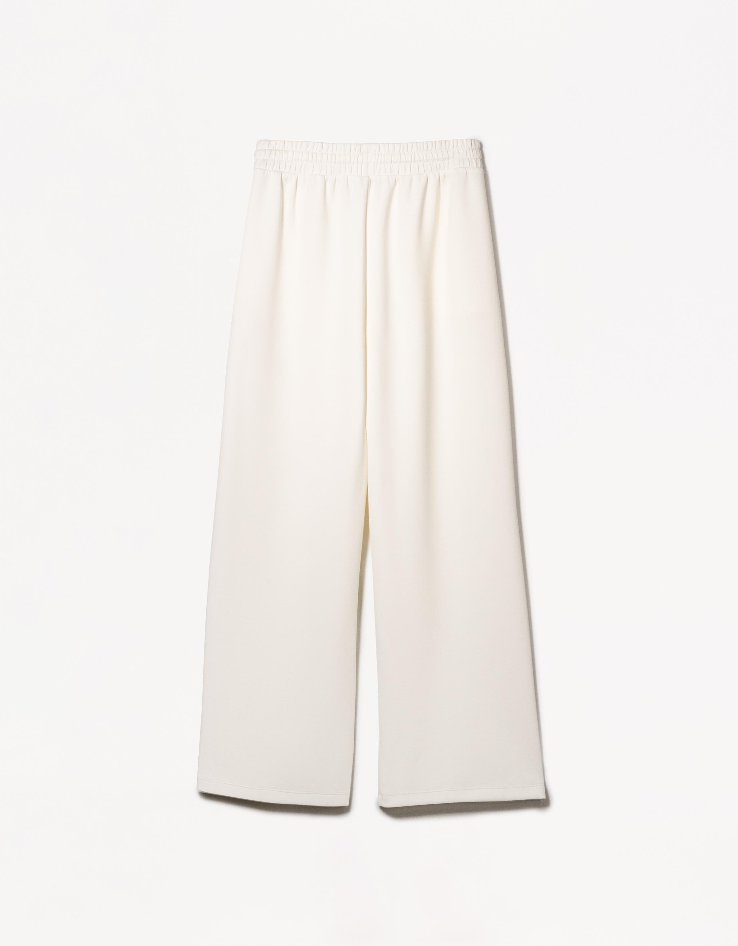 Wide-leg modal trousers — Cream