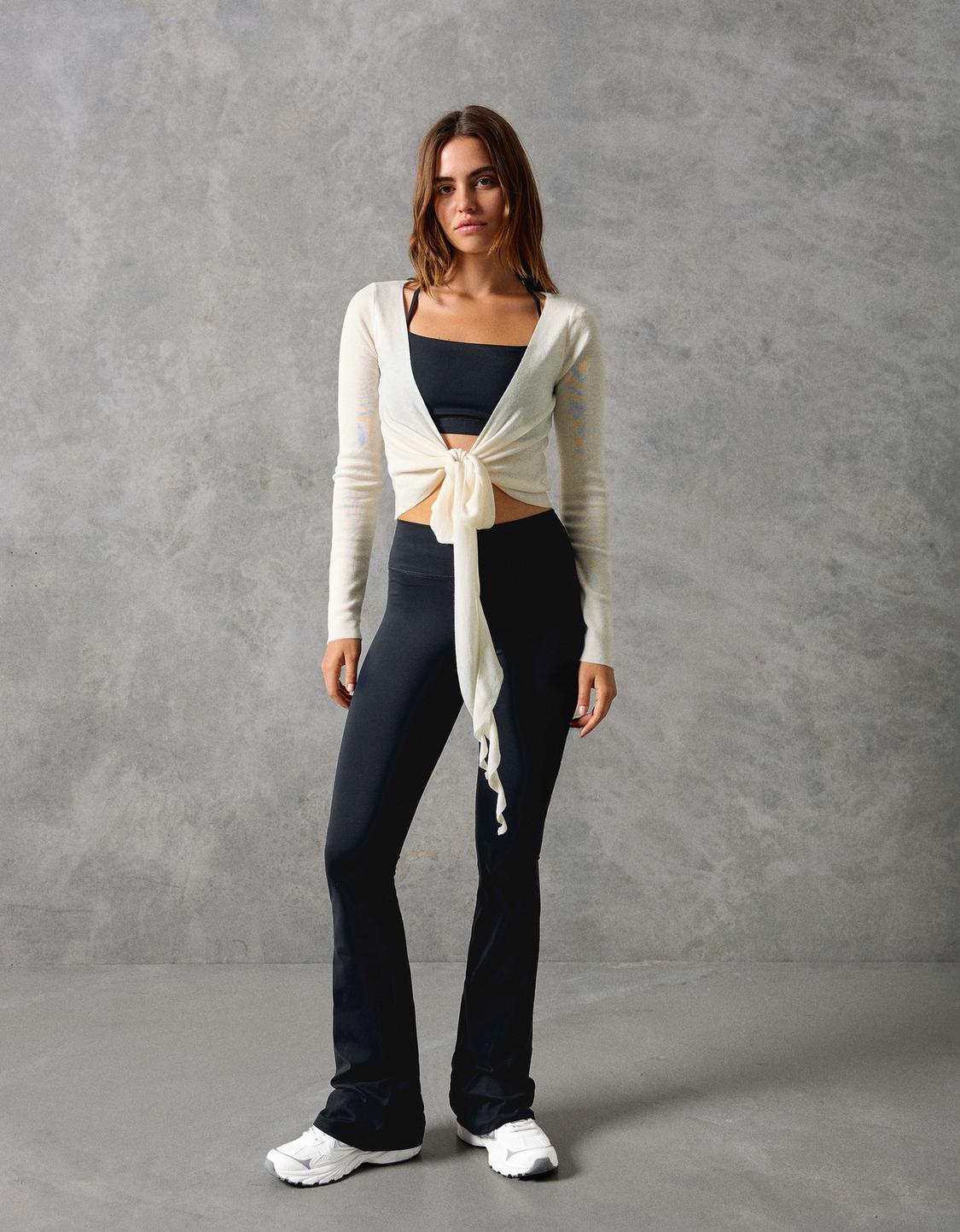 Technical flare trousers