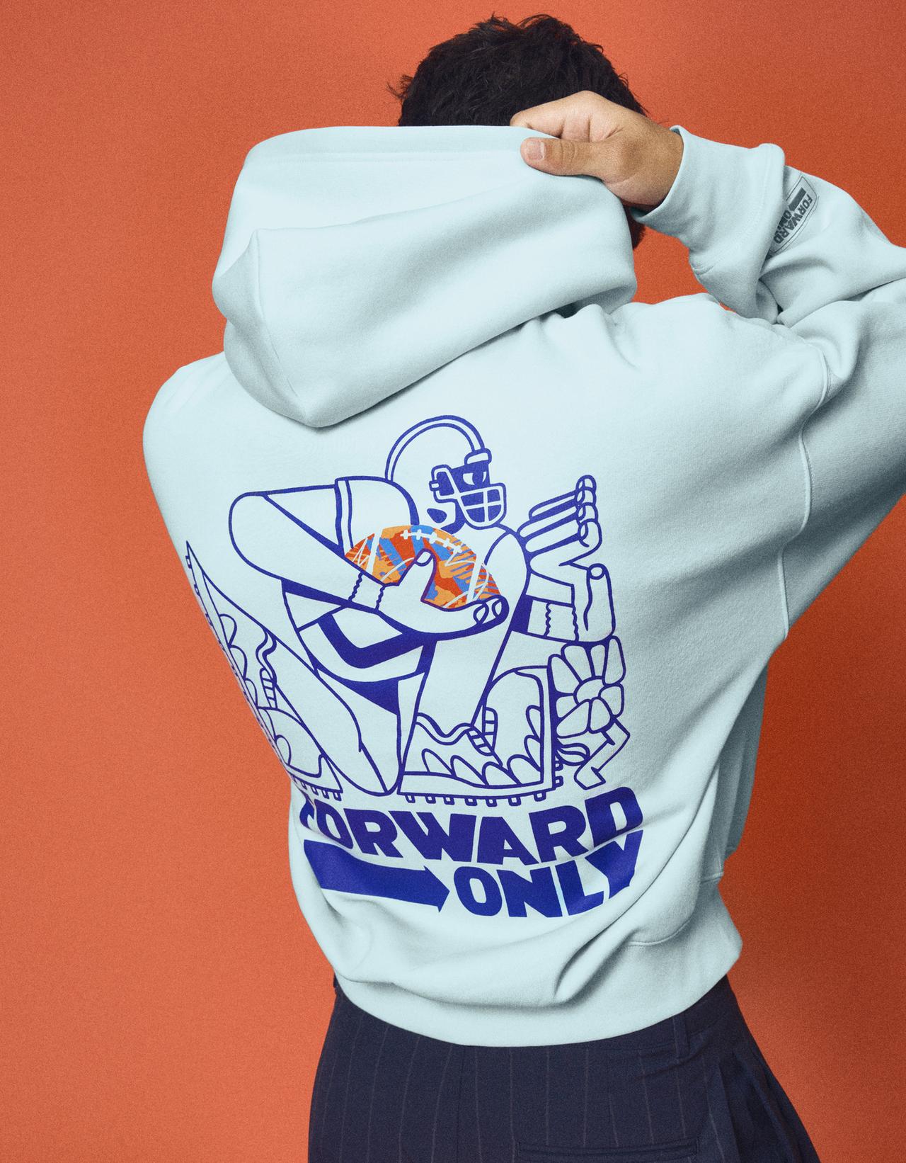 NATHAN WALKER cotton blend hood — Light blue