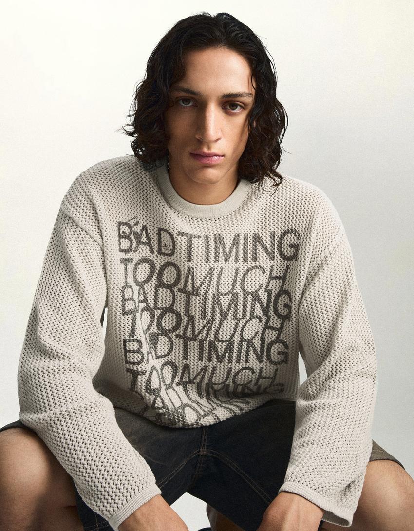 Jersey-Print mit Mesh-Steinfarbe