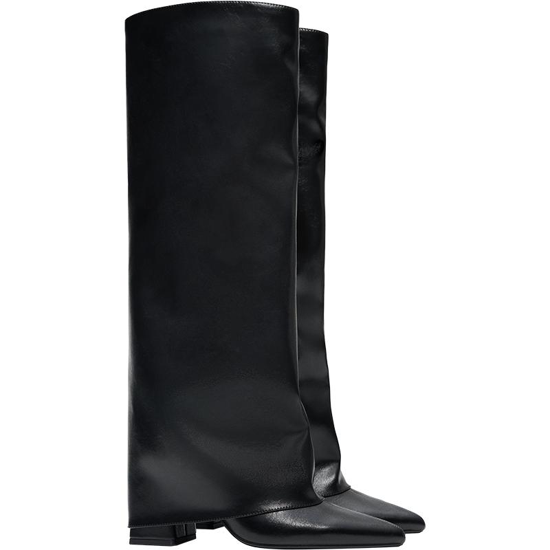 Trouser heel boots — BLACK