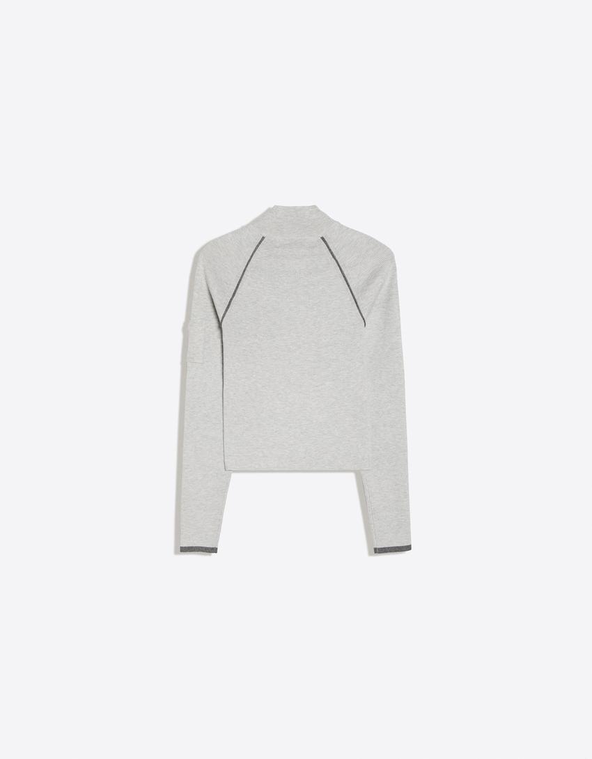 Chaqueta cremallera vivos contraste-Gris