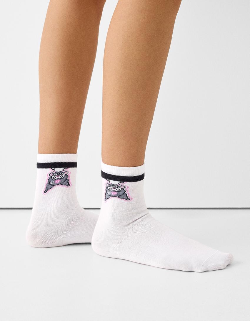 Pack 3 chaussettes Kuromi imprimées-Noir-3