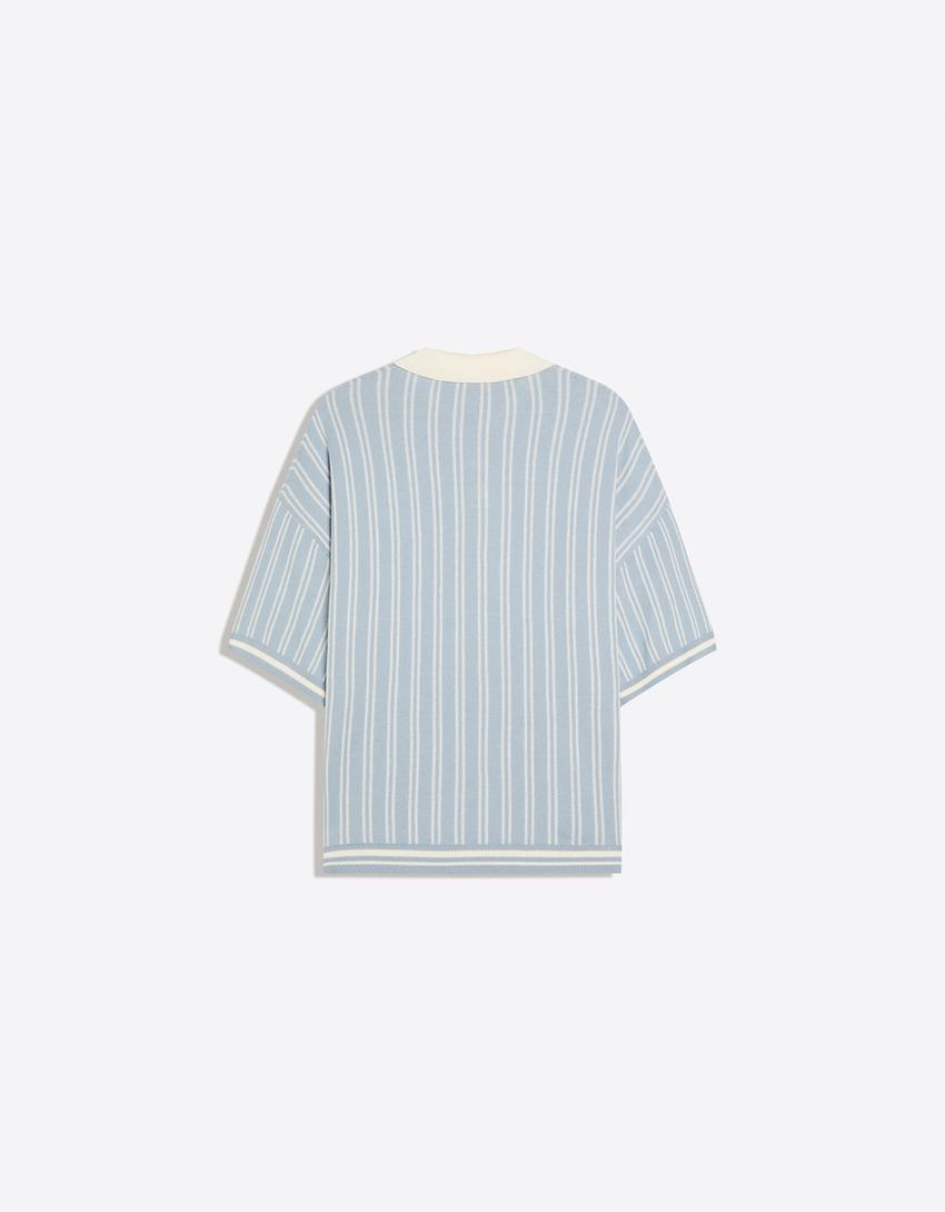 Short sleeve sports polo shirt-Light blue