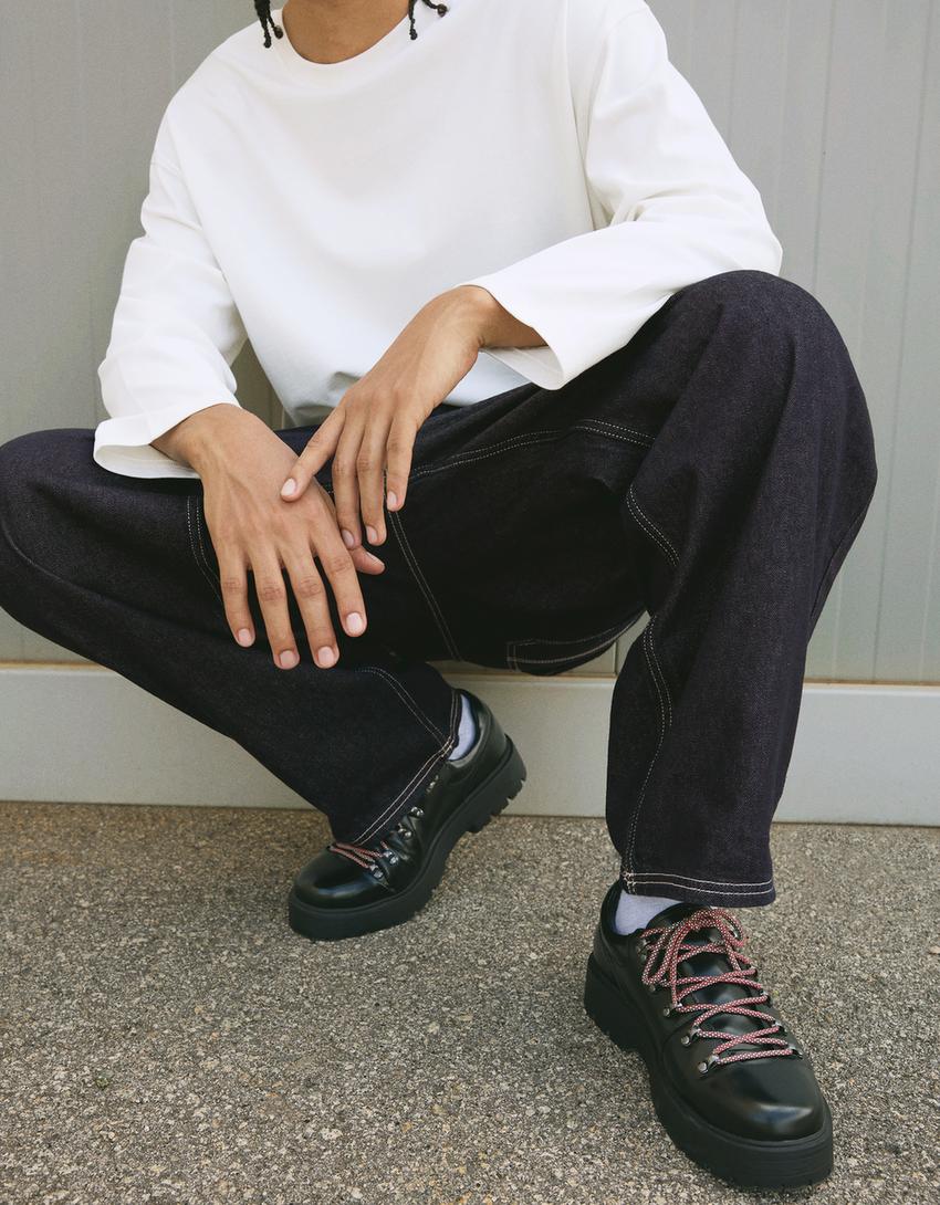 Baggy jogger jeans-Navy