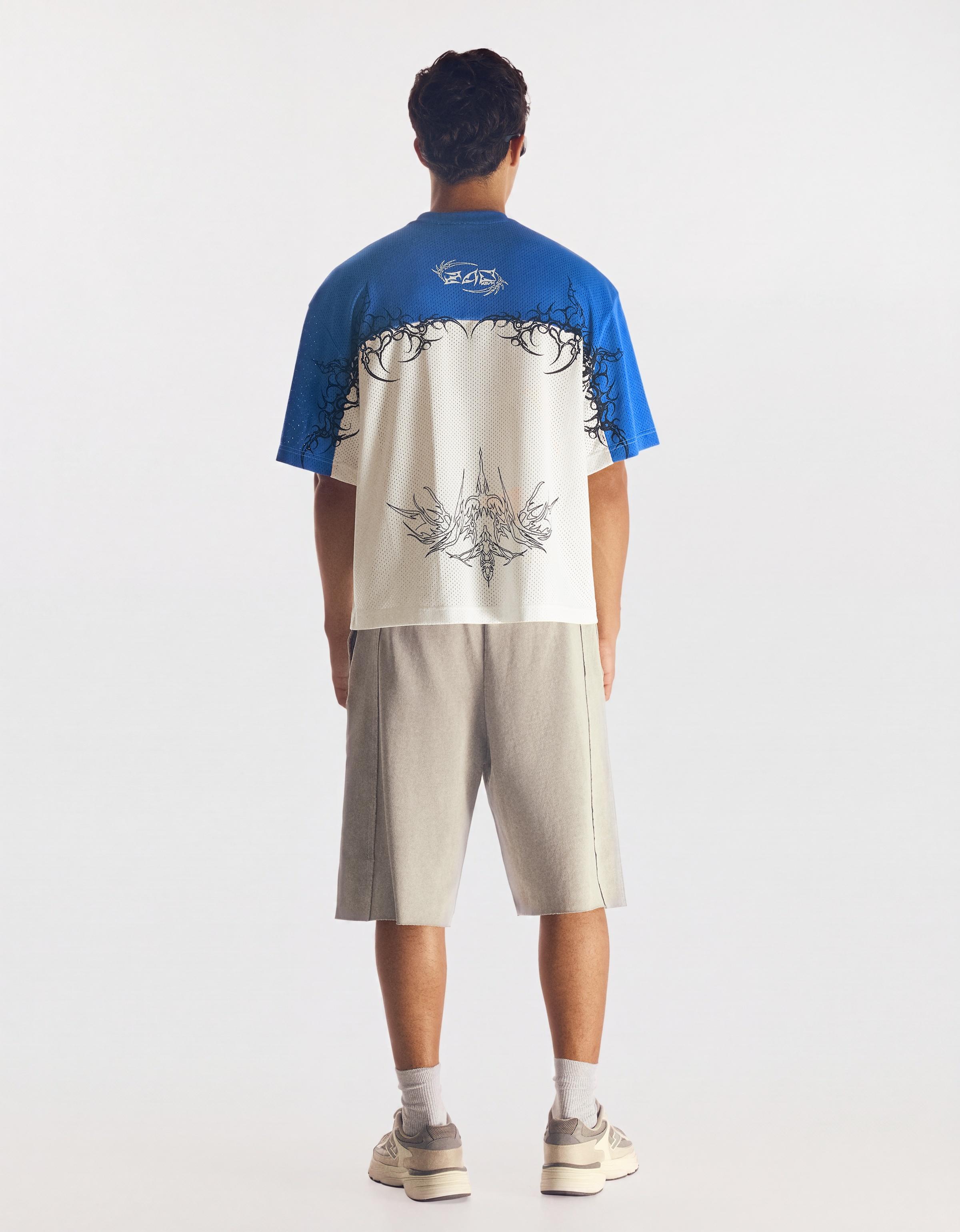 ADRIÁN MILLS short sleeve mesh T-shirt — Blue