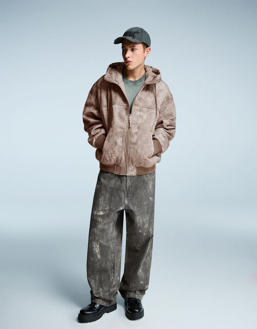 Hooded jacket-Brown