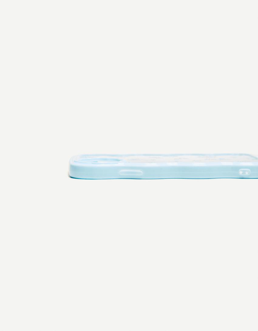 Coque mobile iPhone fleurs-Bleu-2