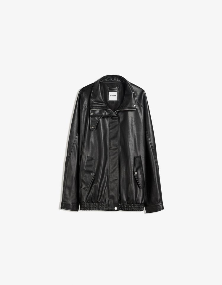 Cazadora oversize efecto piel