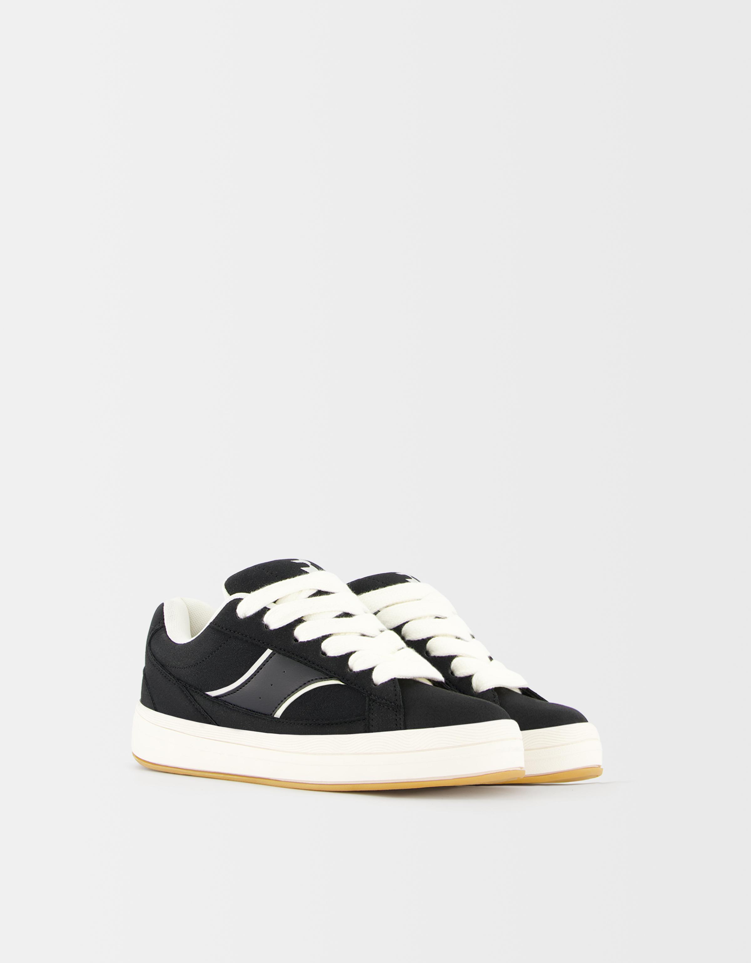 Bershka Skate-Sneaker Damen 36 Schwarz