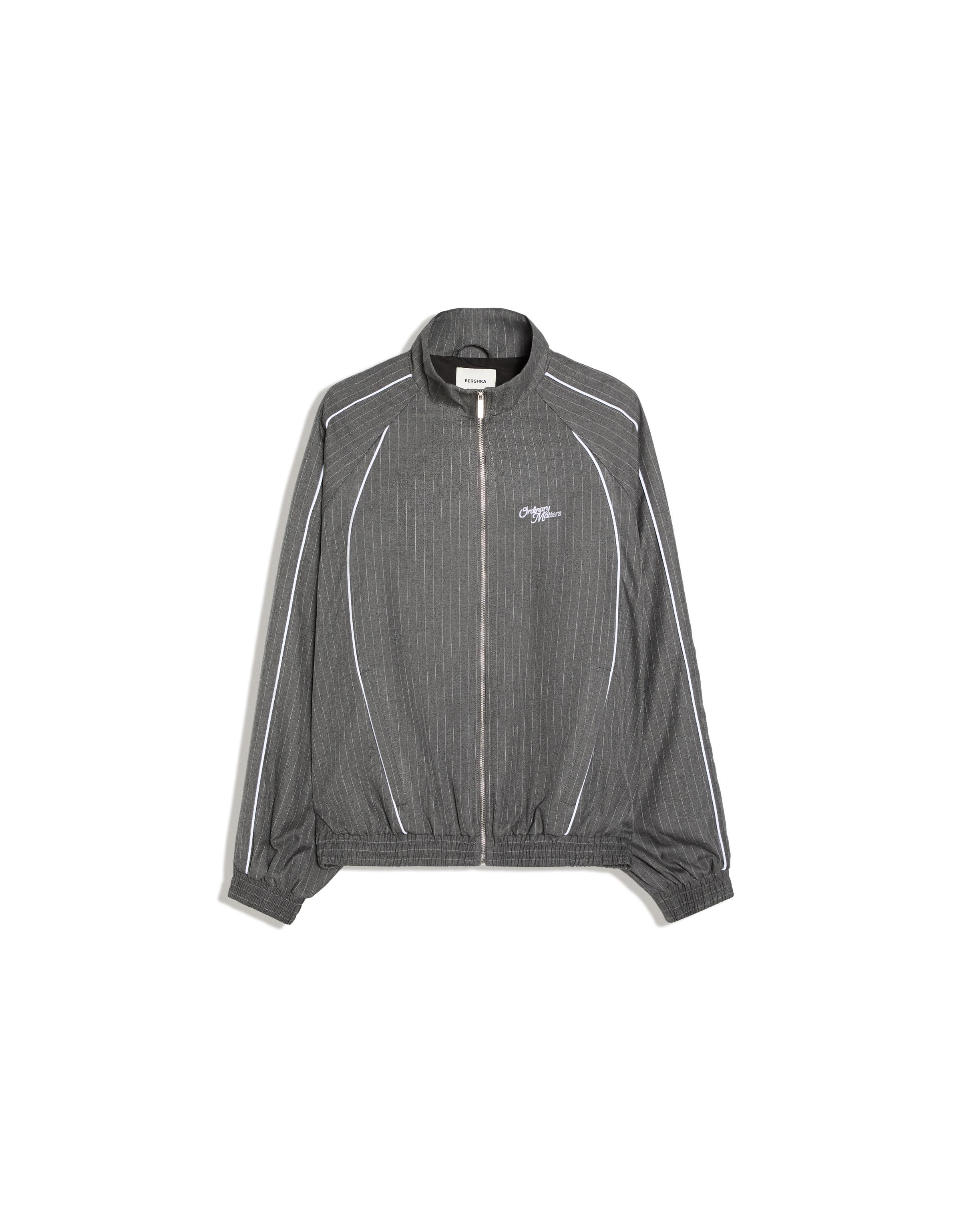 Oversize pinstripe jacket — Mixed gray