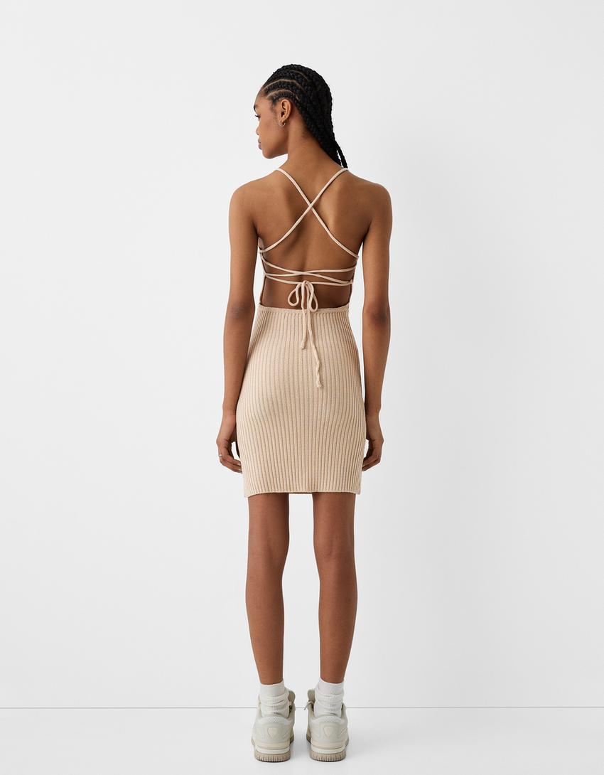 Robe rustique dos nu-Sable-1