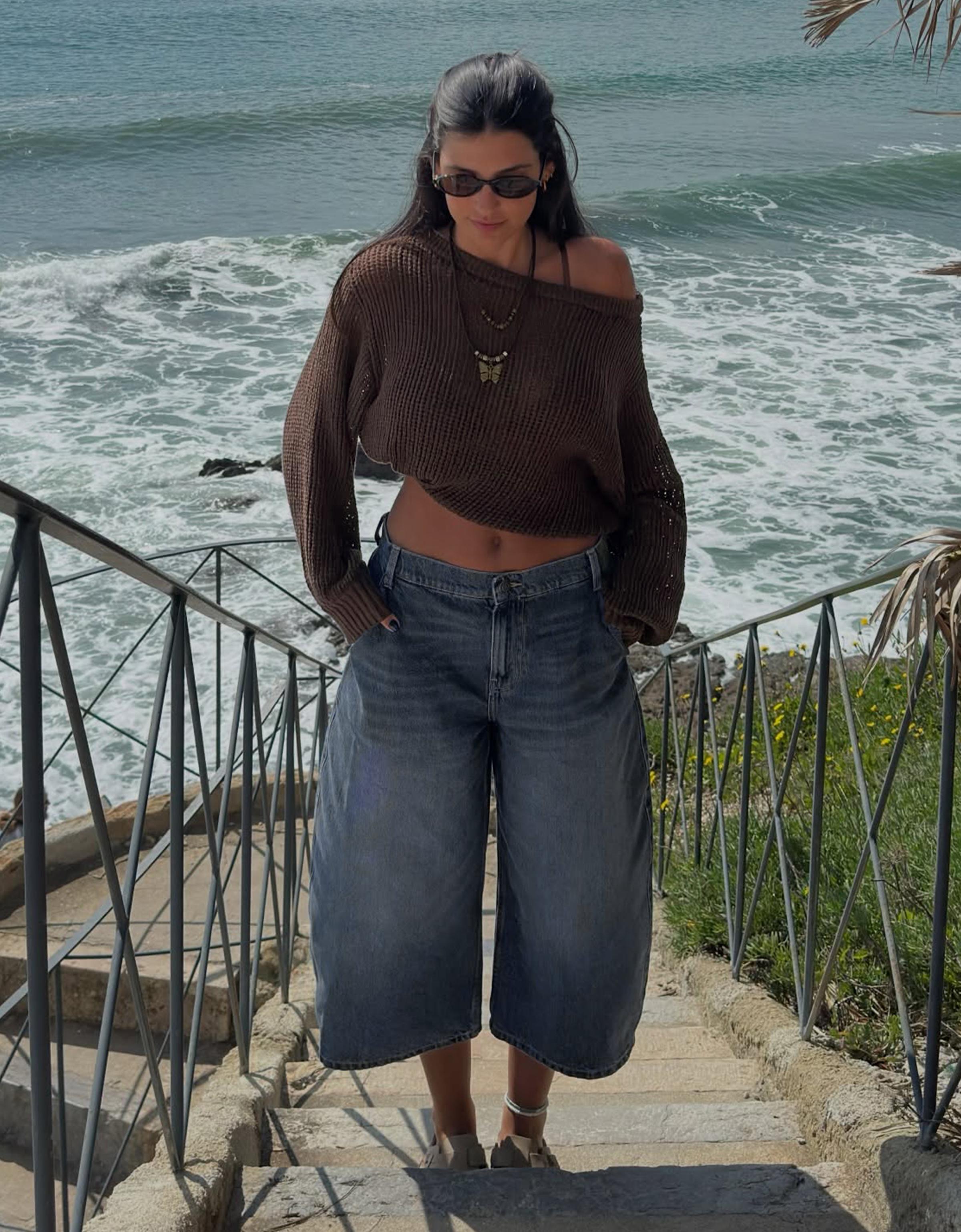 Slouchy denim bermuda şort - Görsel 22