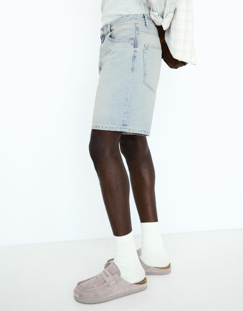 Denim bermuda-Açık mavi