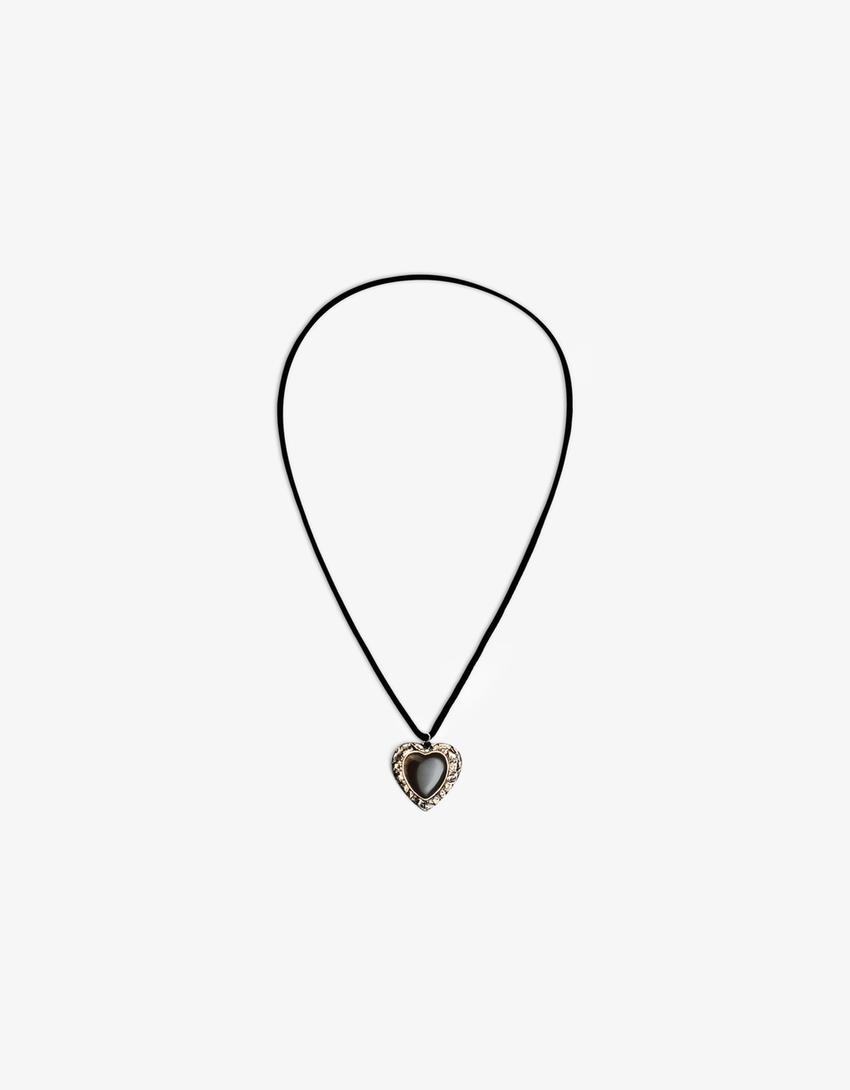 Collier pendentif cœur-Noir