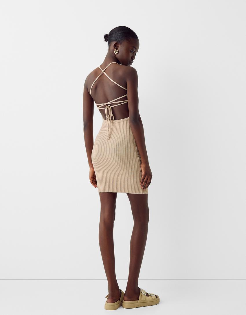 Robe rustique dos nu-Sable-1