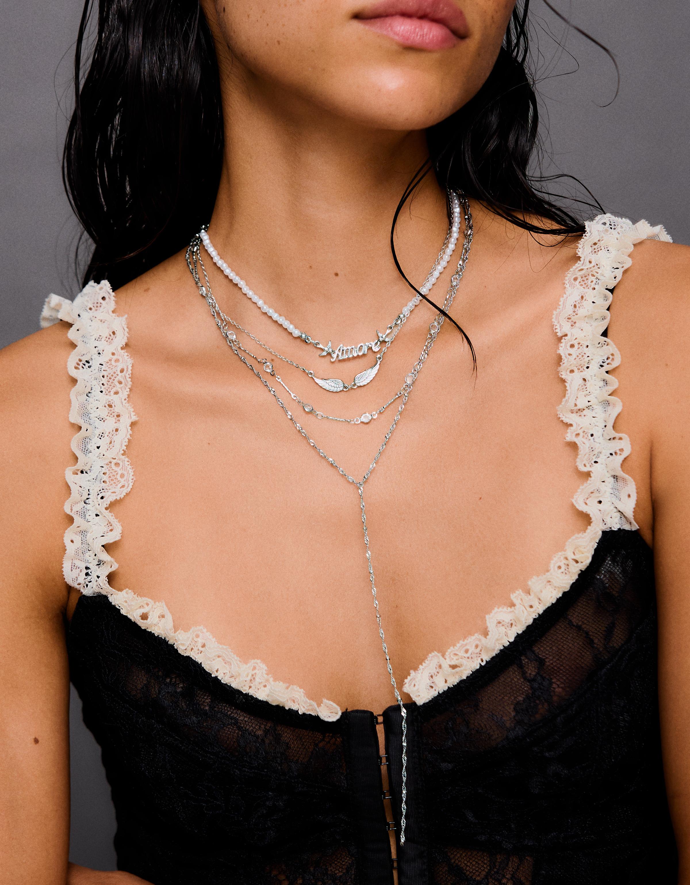Wing necklace pack — Silver