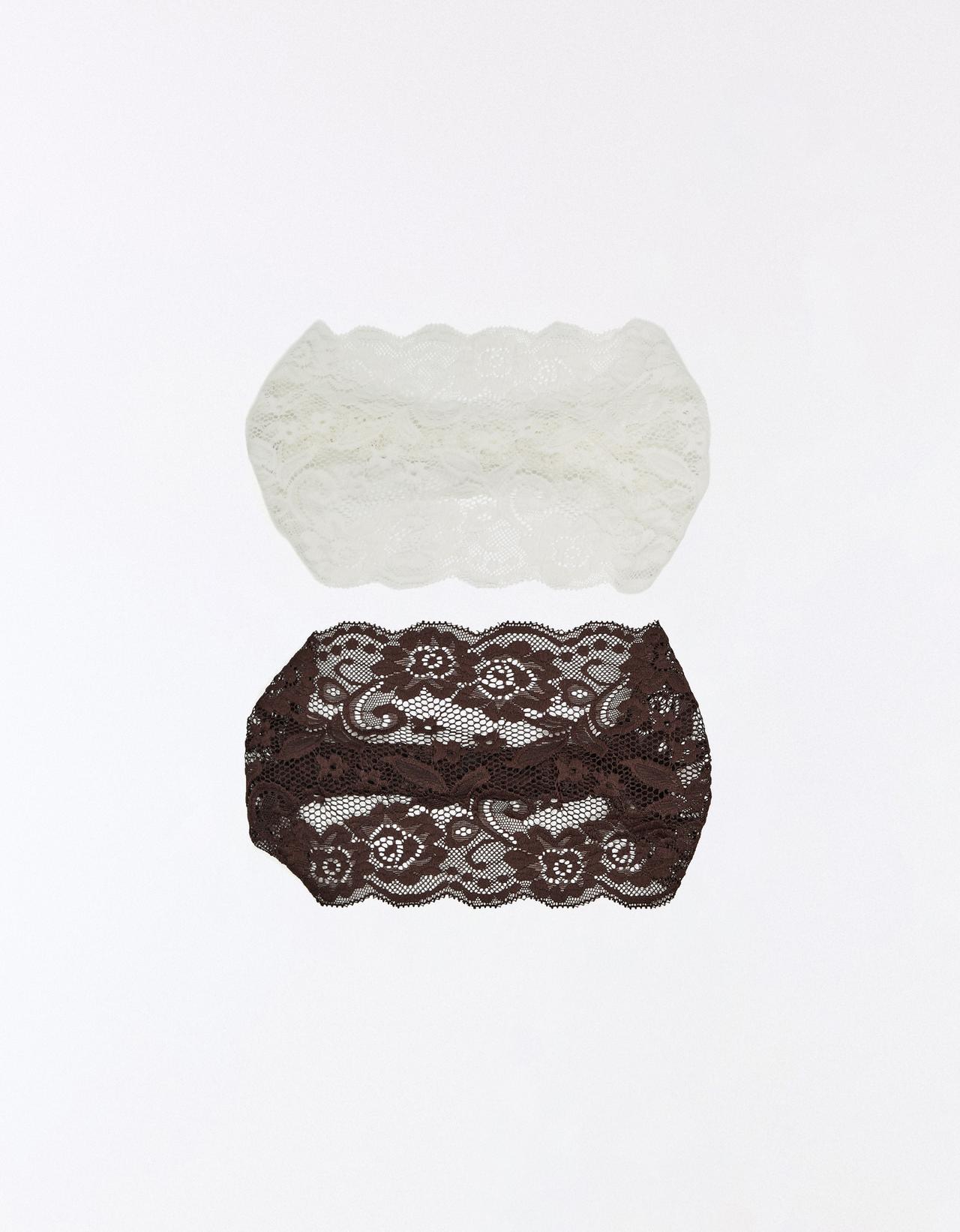 2-pack of lace headbands — Cream