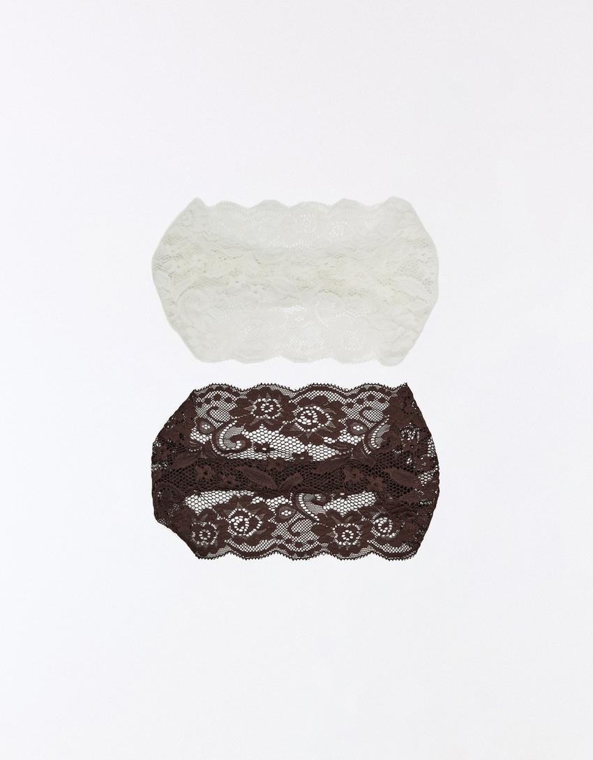 Bandes en dentelle pour cheveux-Écru