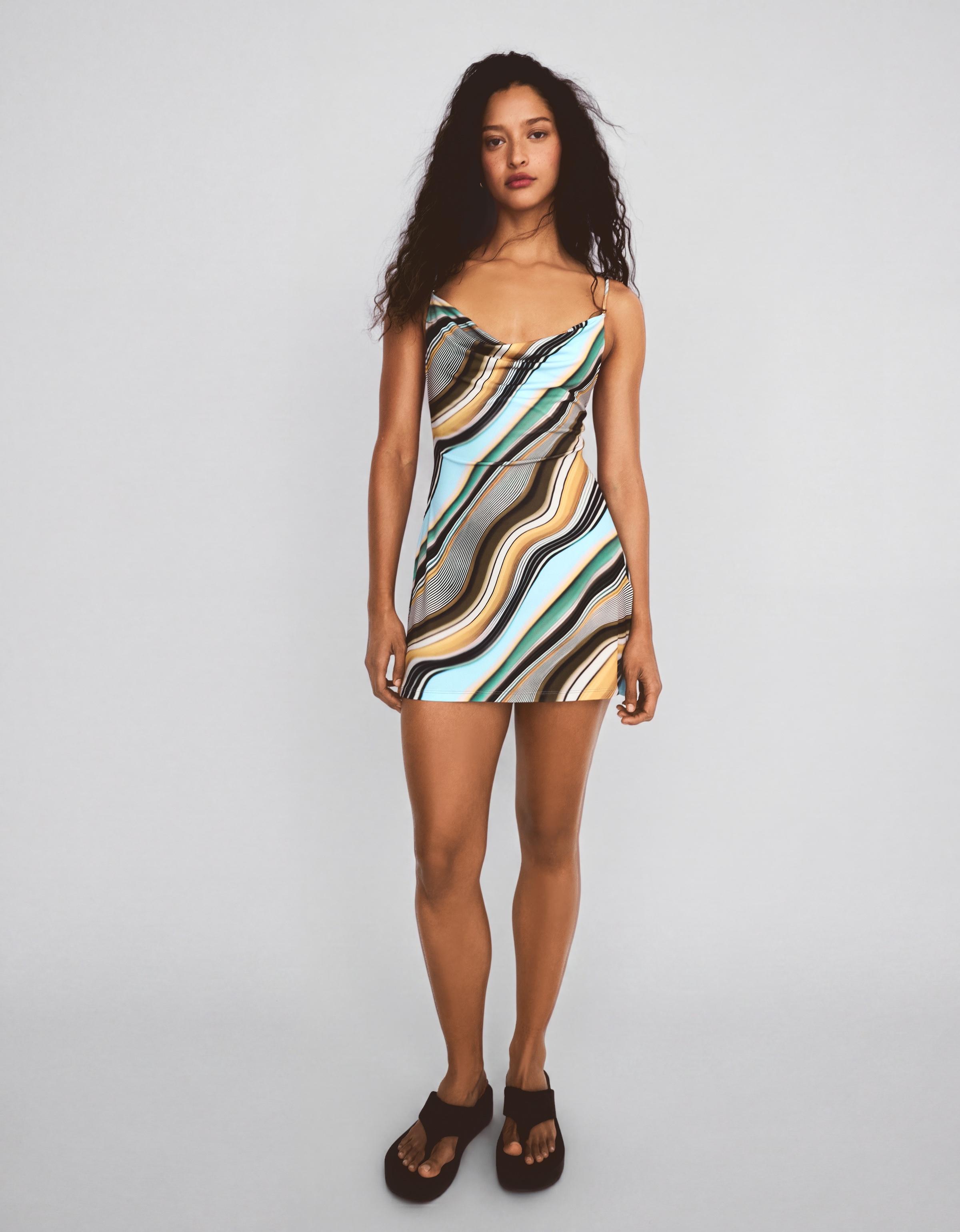 Mini halter dress — Light blue