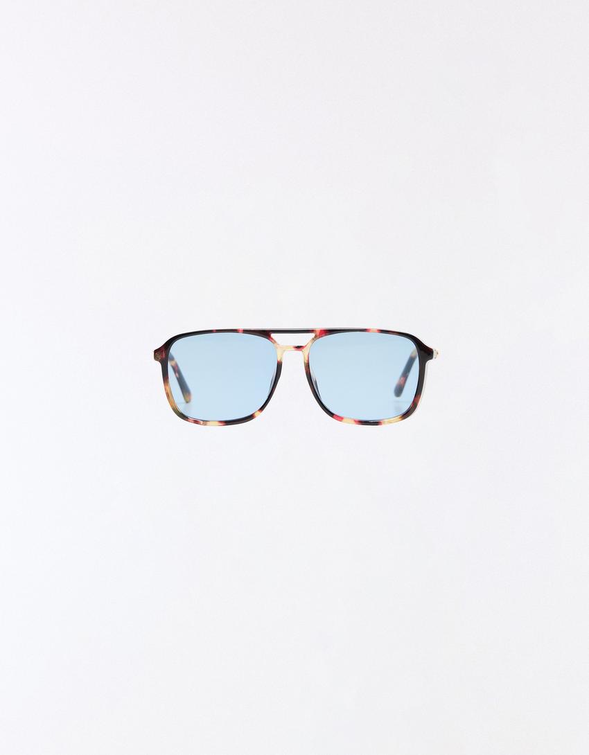 Lunettes de soleil rétro-Bleu