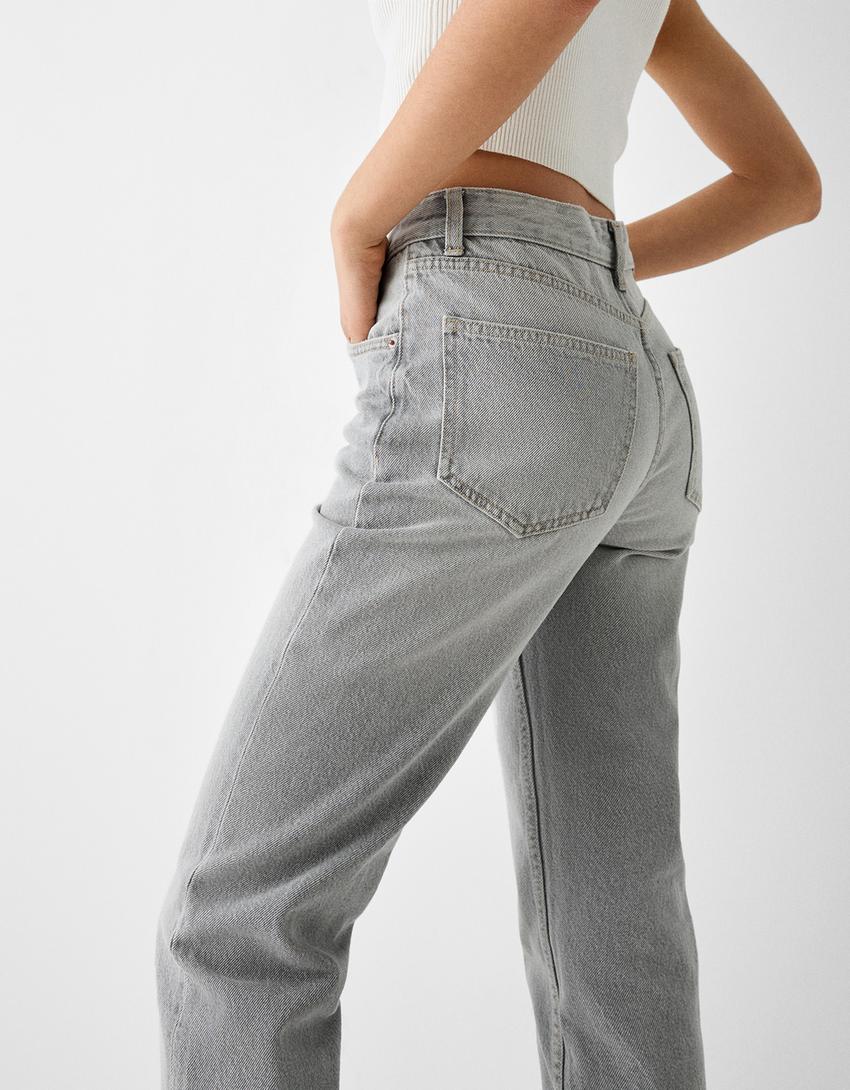 Jeans straight-Cinza-3