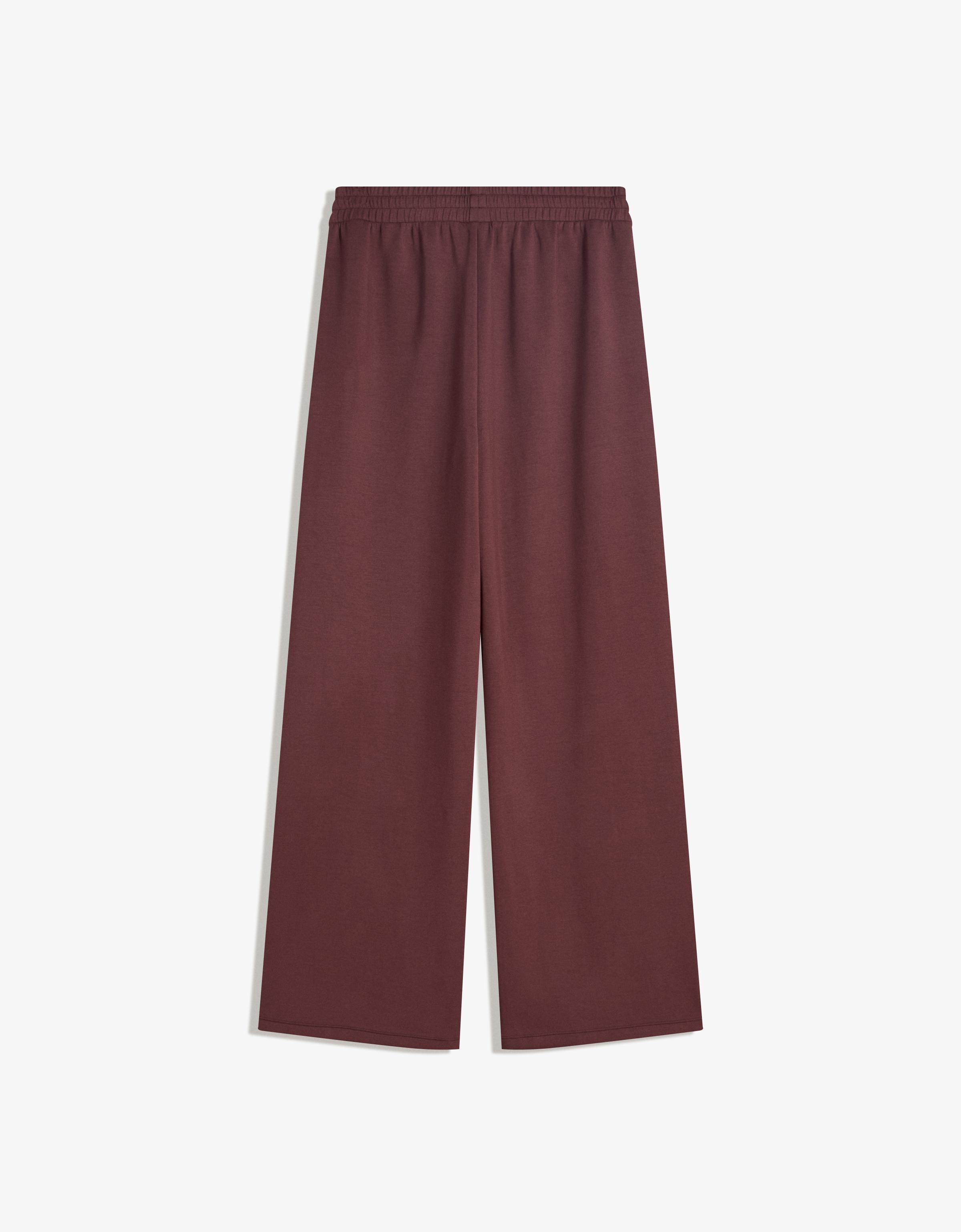 Wide-leg modal trousers — Burgundy
