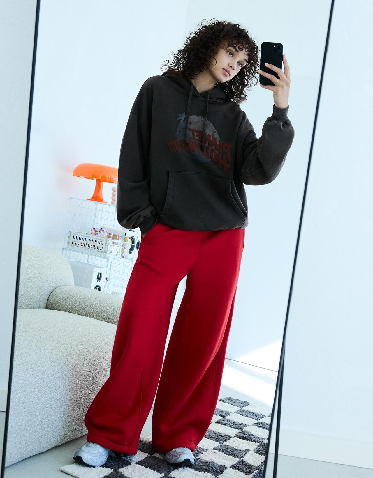 Washed hood sweatshirt PLANET HOLLYWOOD — Grey
