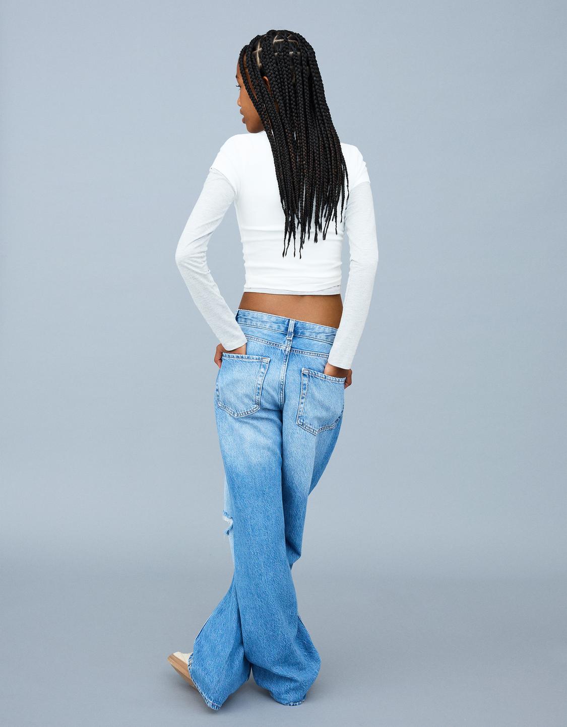 Ripped wide-leg jeans
