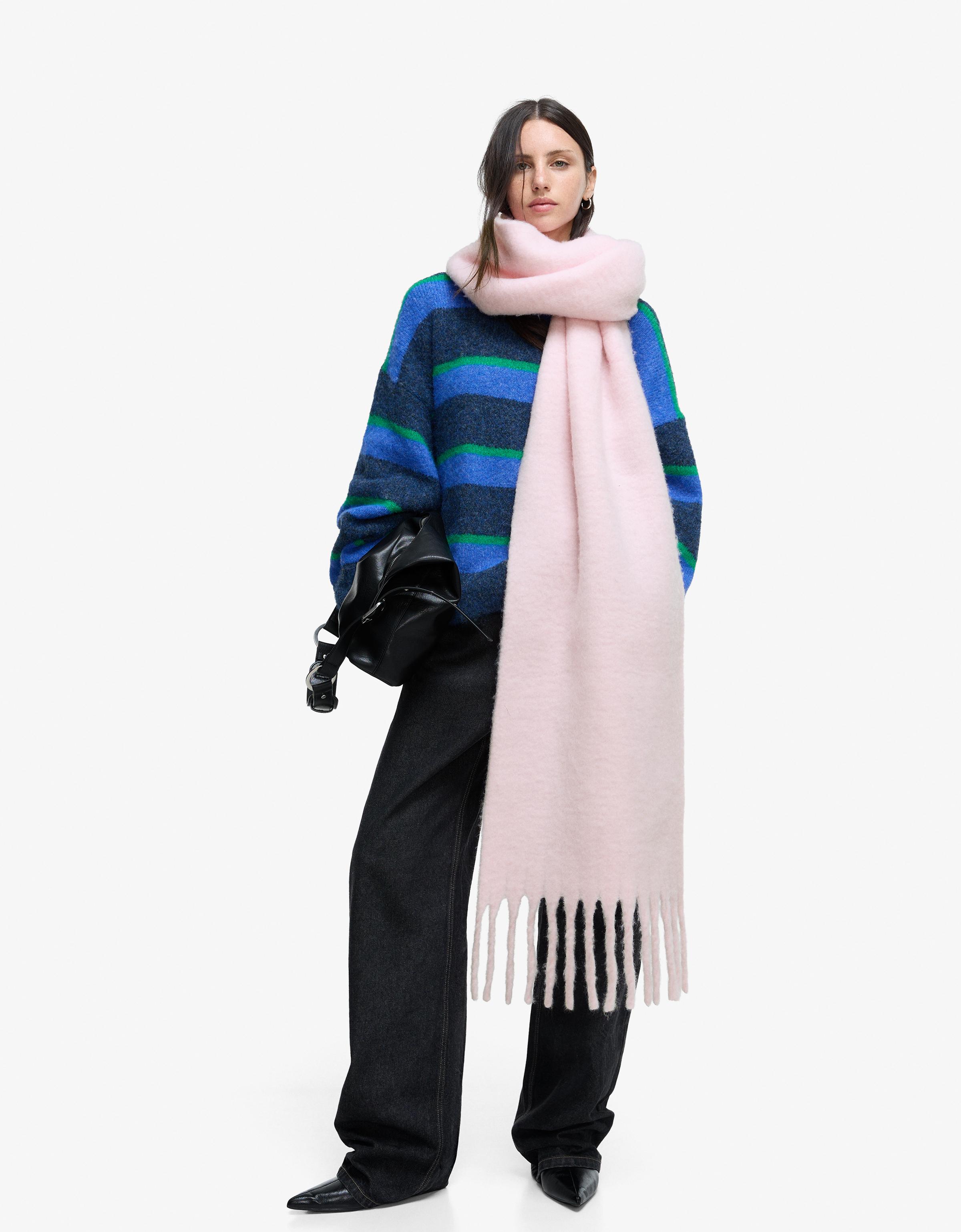 Solid-coloured scarf — Pink