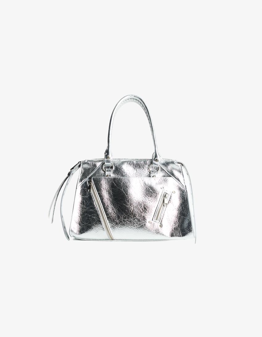 Bolso biker-Plata