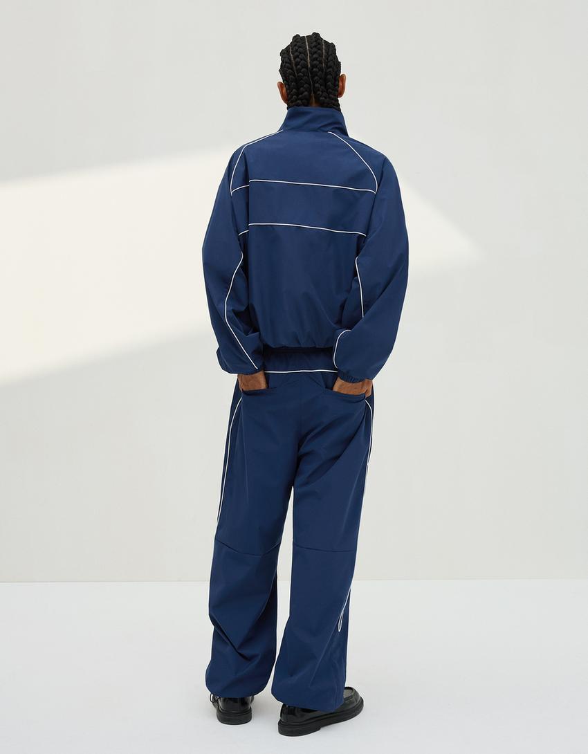 Pantalón super baggy técnico-Marino