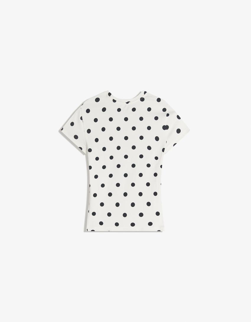 Camiseta manga corta cuello redondo-Blanco