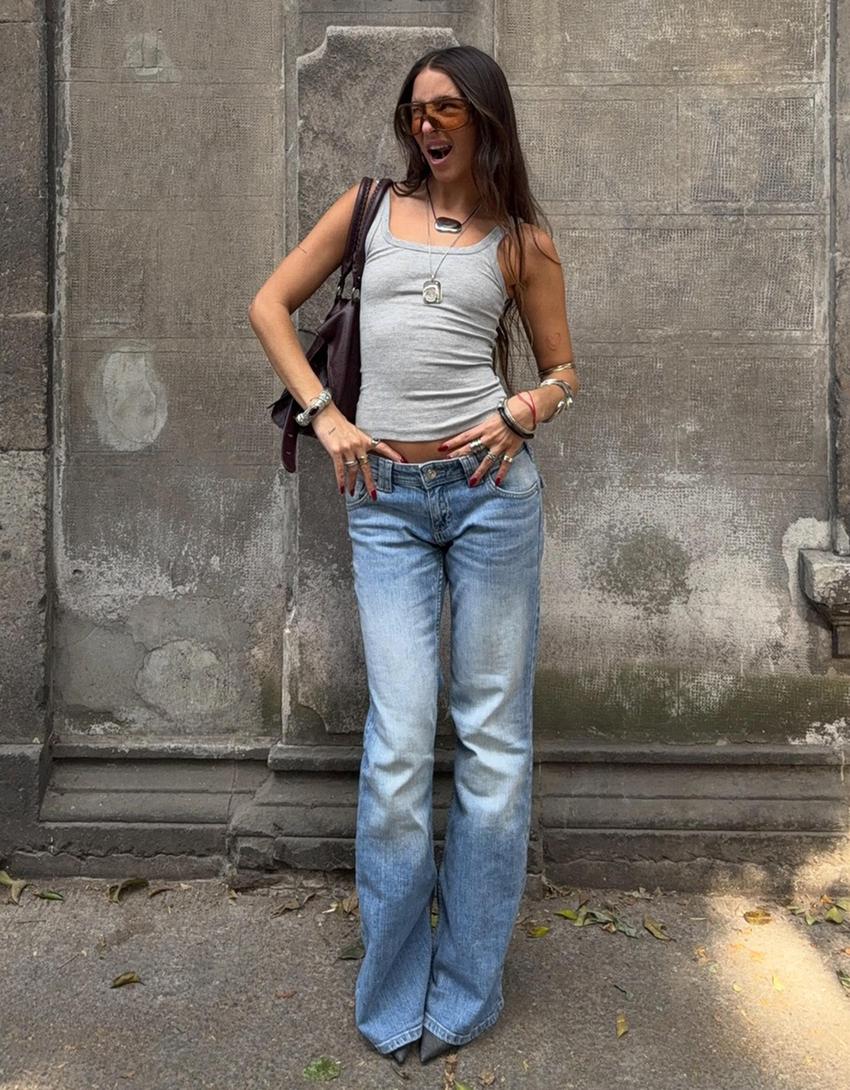 Camiseta tirantes rib-Gris