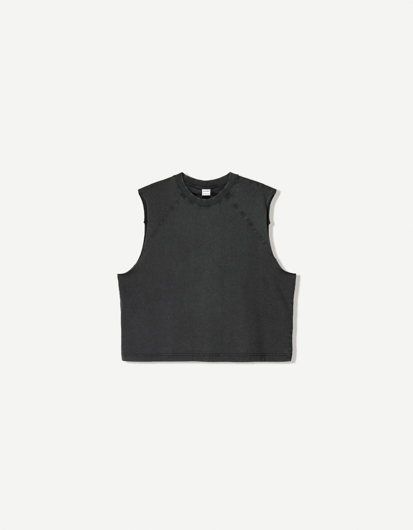 Tricou fără mâneci-Negru