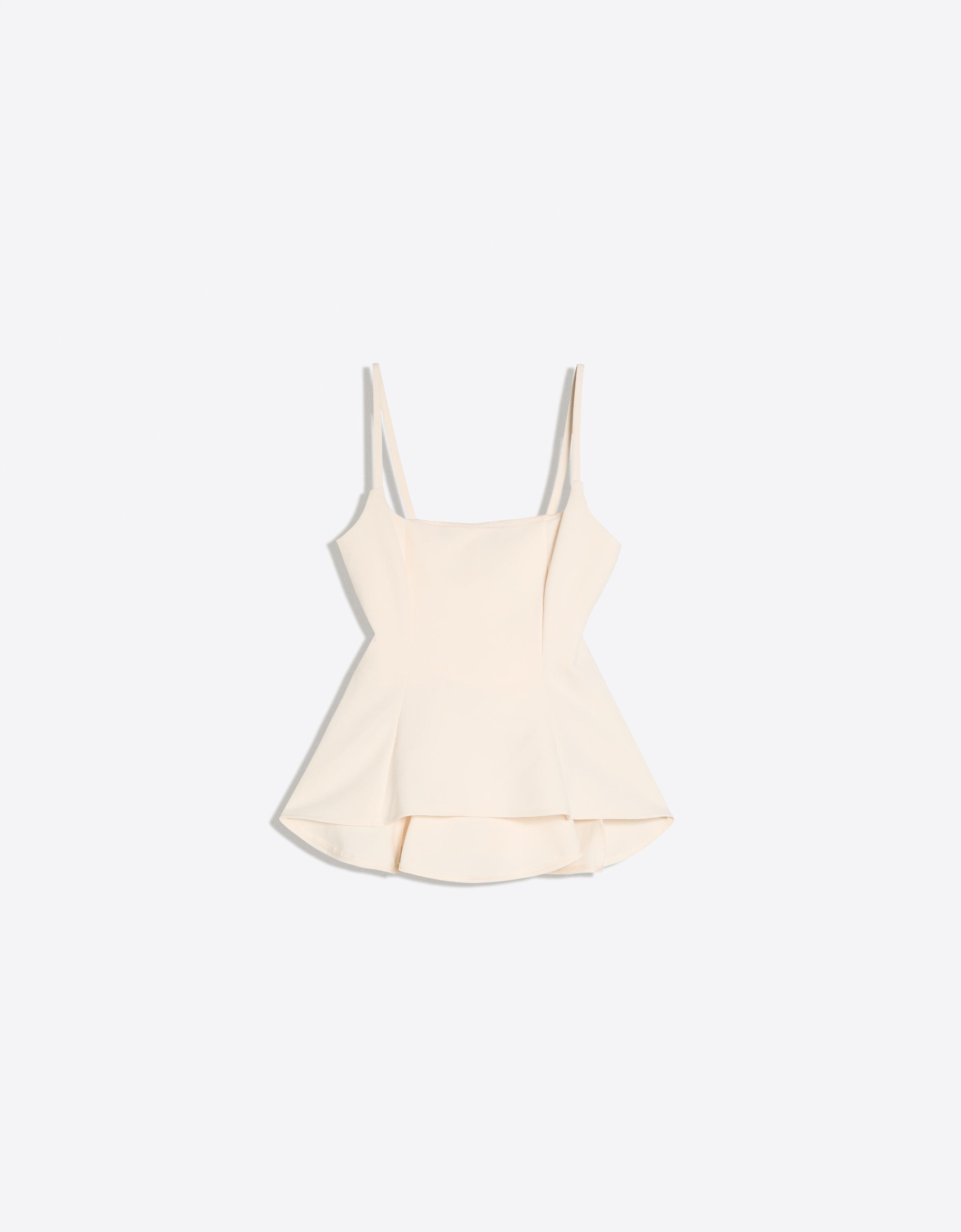 Ruffle strappy top — Cream