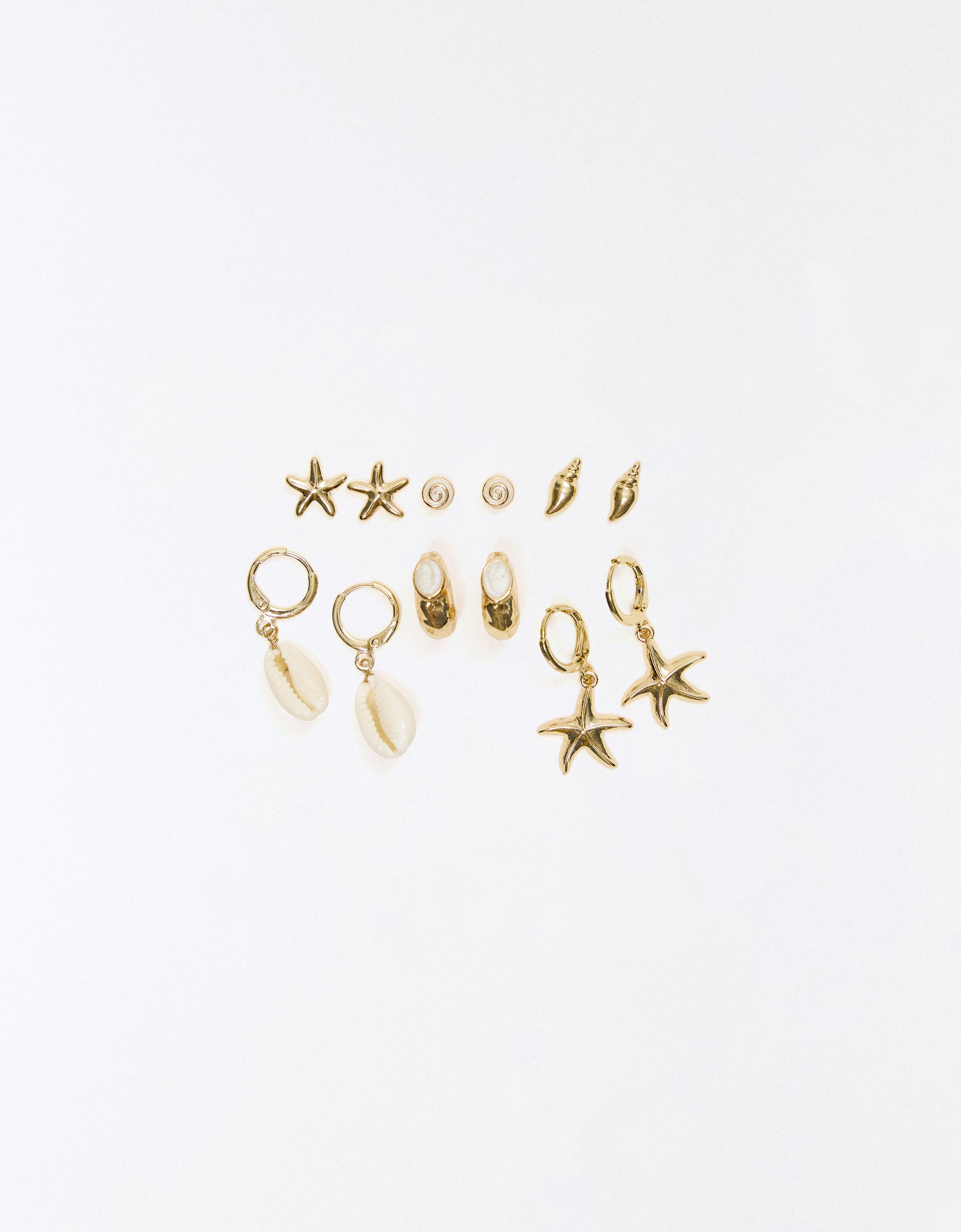 Pack 6 Pendientes Marinos Mujer M Oro