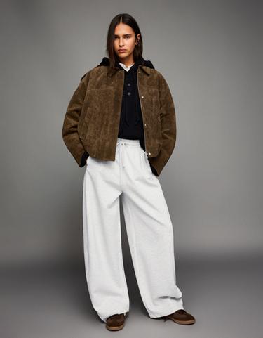 Plush barrel trousers