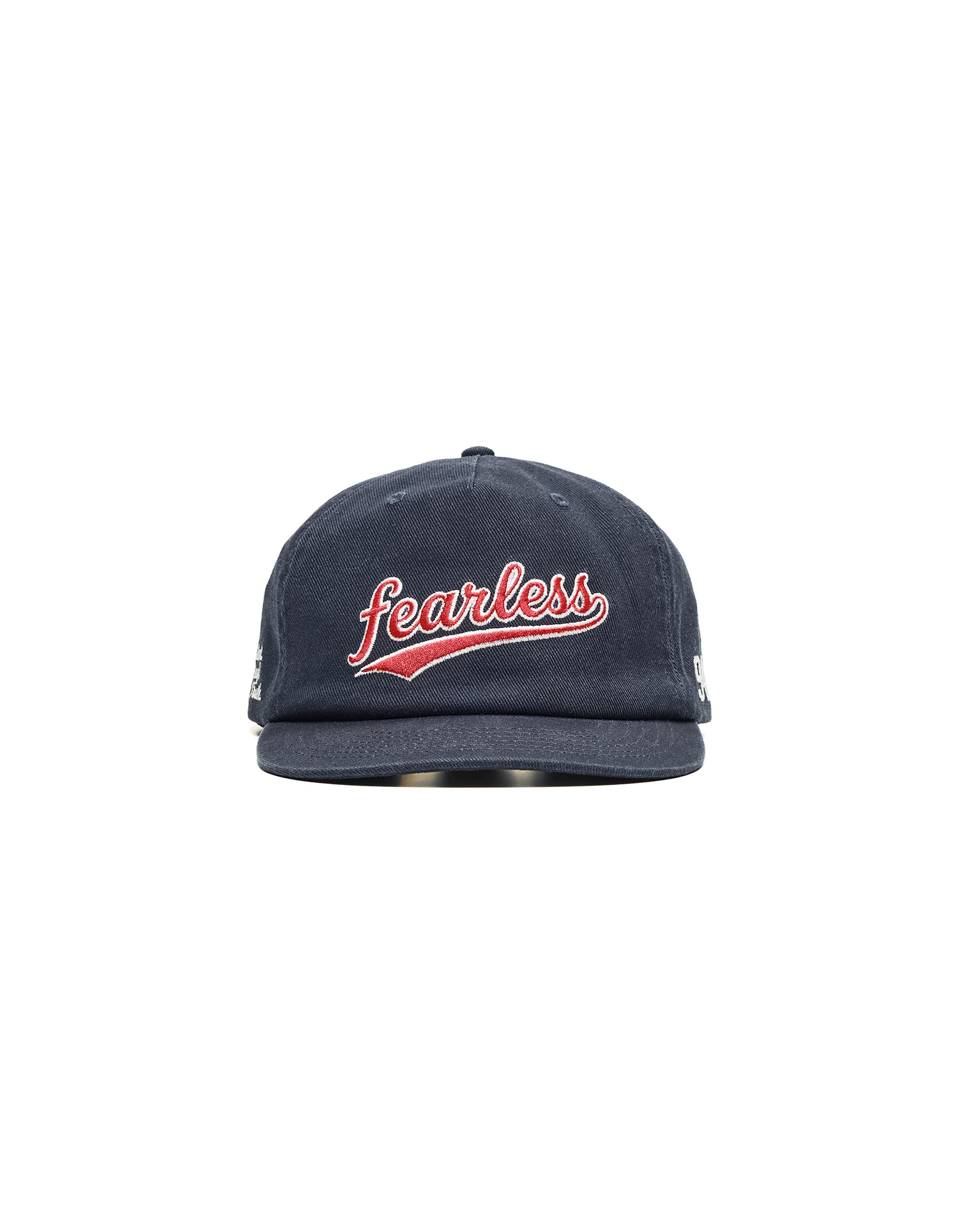 Embroidered flat peak cap — Navy