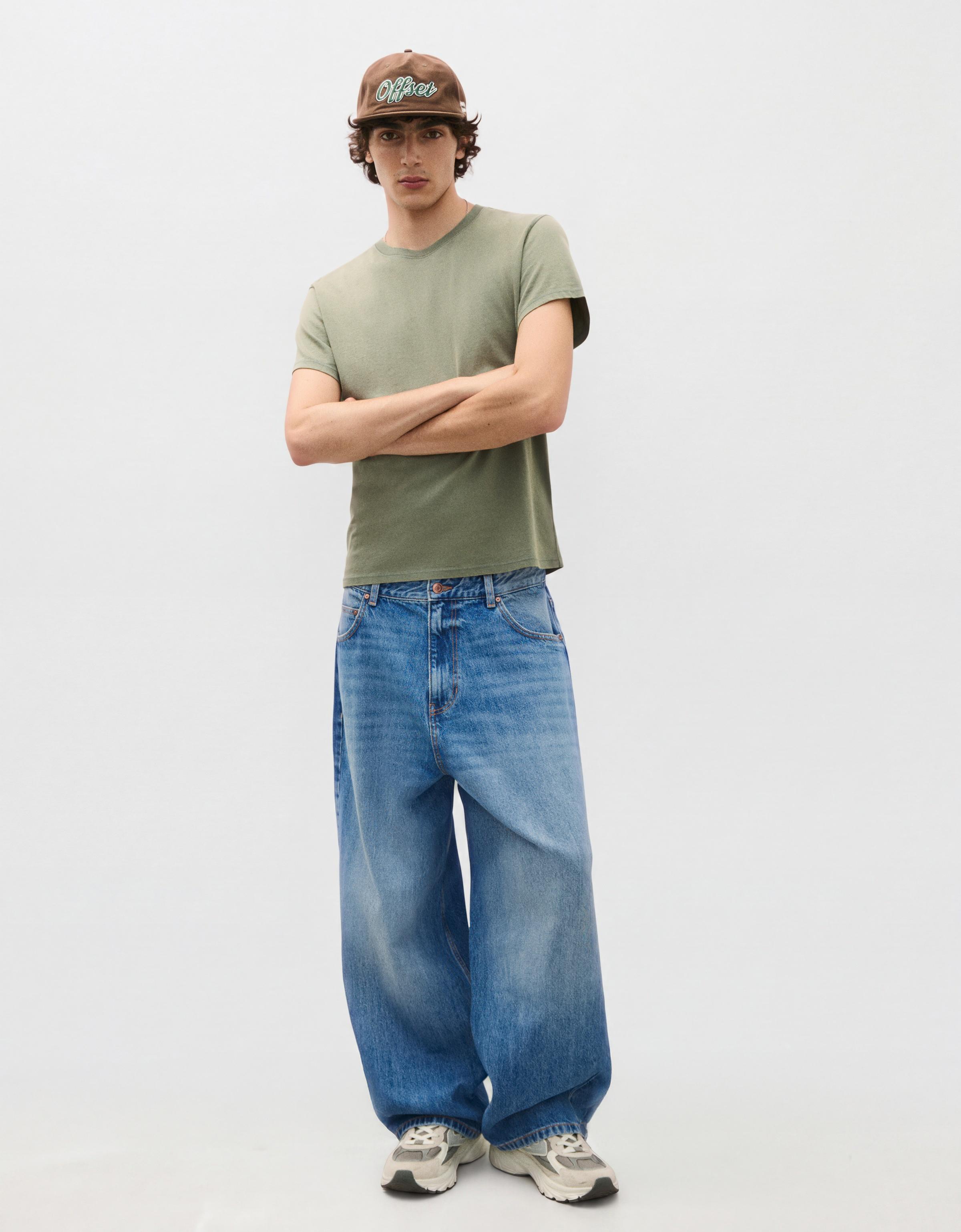 Embroidered neobarrel jeans — Light blue